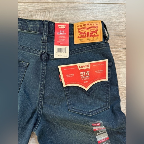 Levi’s~ Boys Youth 514 Straight Stretch Regular Fit Jeans 27x 29 New with‎ Tags - Picture 8 of 8